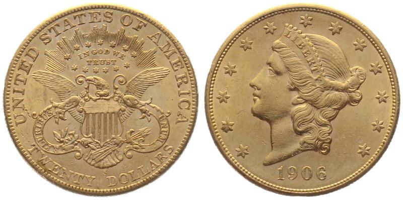 USA 20 Dollar 1906 S – Liberty Head Double Eagle – San Francisco